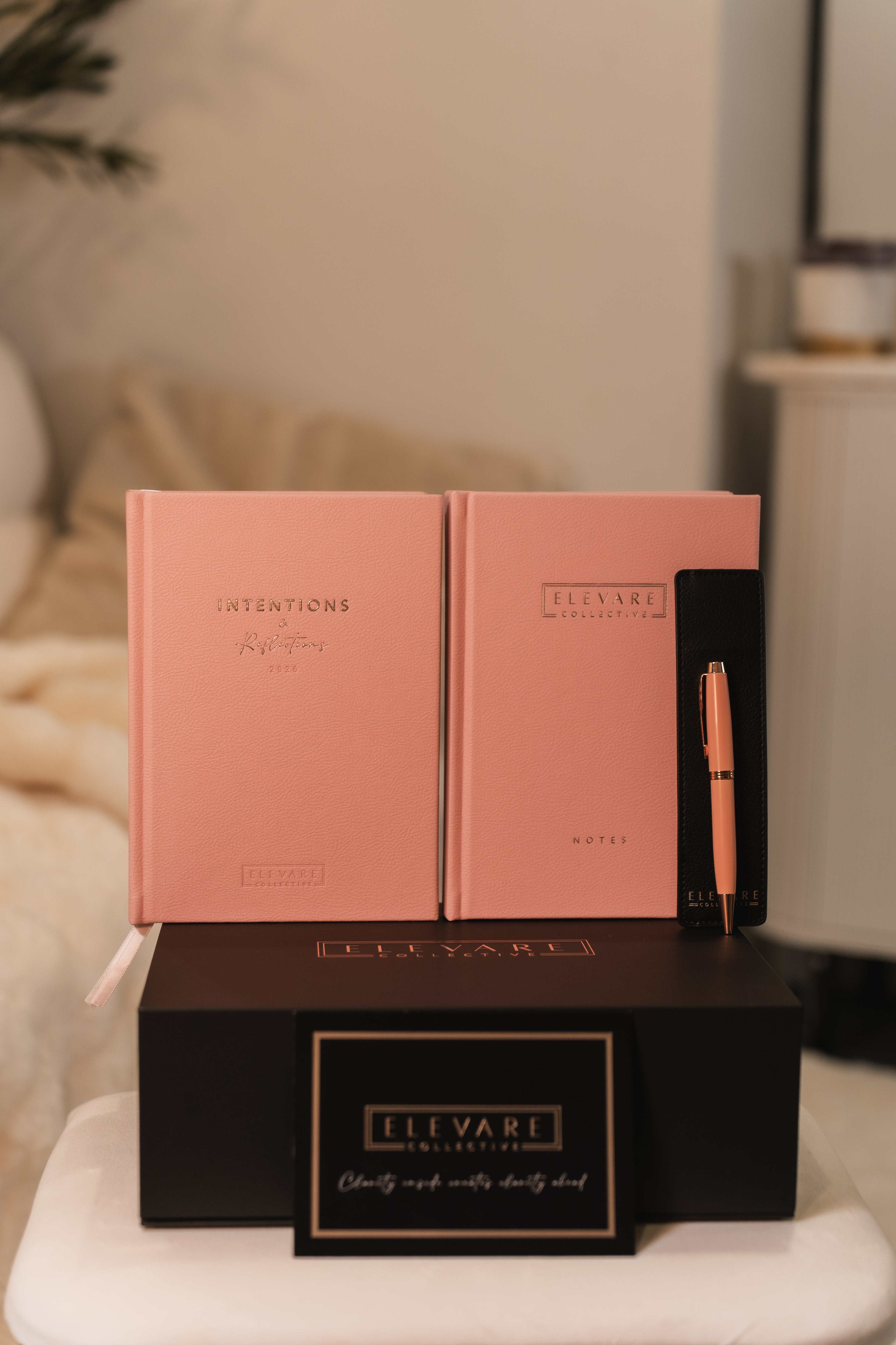Elevare Collective 4 Piece Gift Box Rose Quartz — full gift set contents