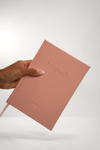 Elevare Collective Notebook Rose Blush — angled view