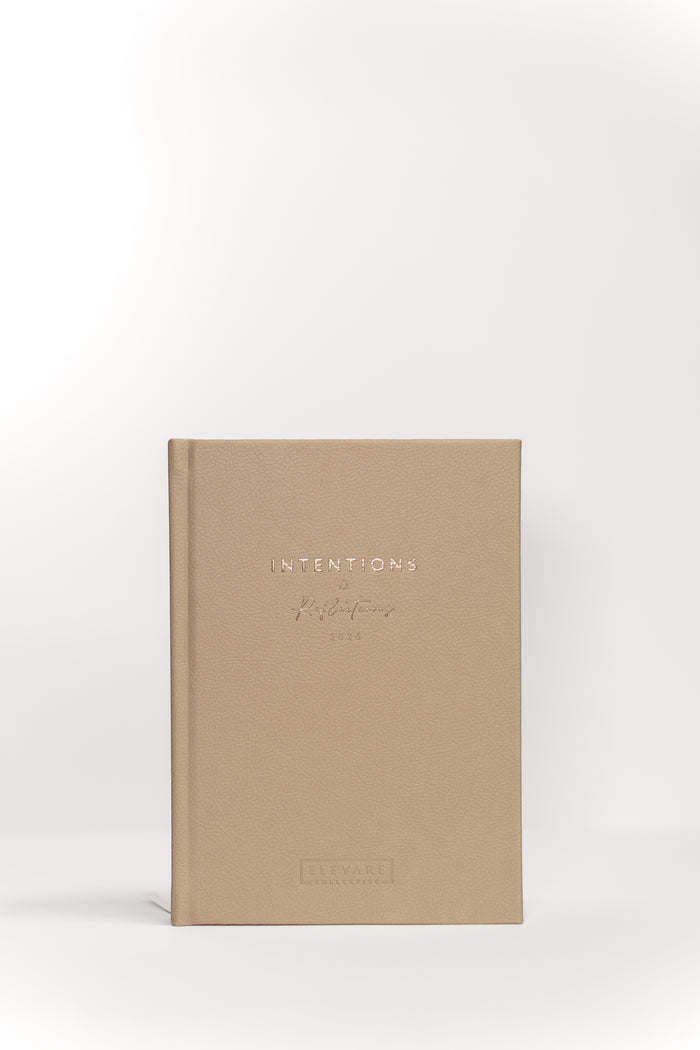 Intentions & Reflections Journal in Sandstone — front cover, Elevare Collective